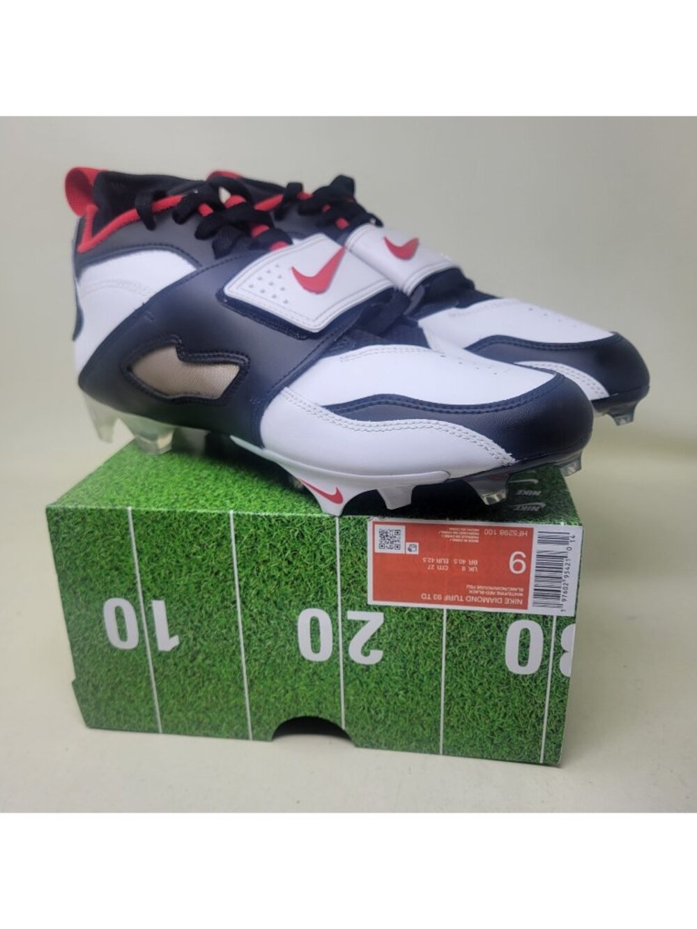 Nike Diamond Turf DT 93 Vapor 360 Deion Sanders HF5298-100 Men’s Size 9